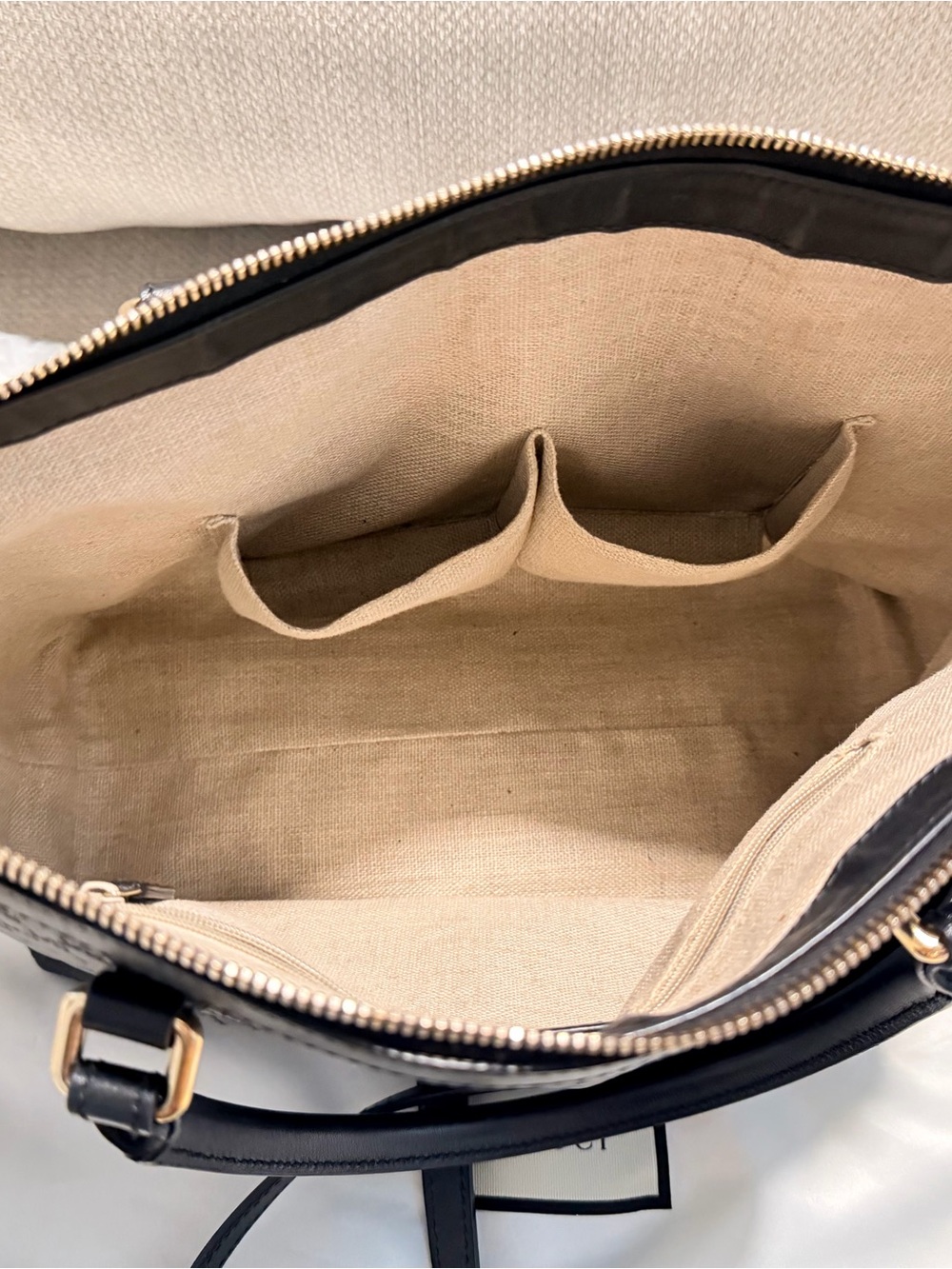 Microguccissima Gucci Black Leather GG Embossed Satchel - Picture 8 of 13